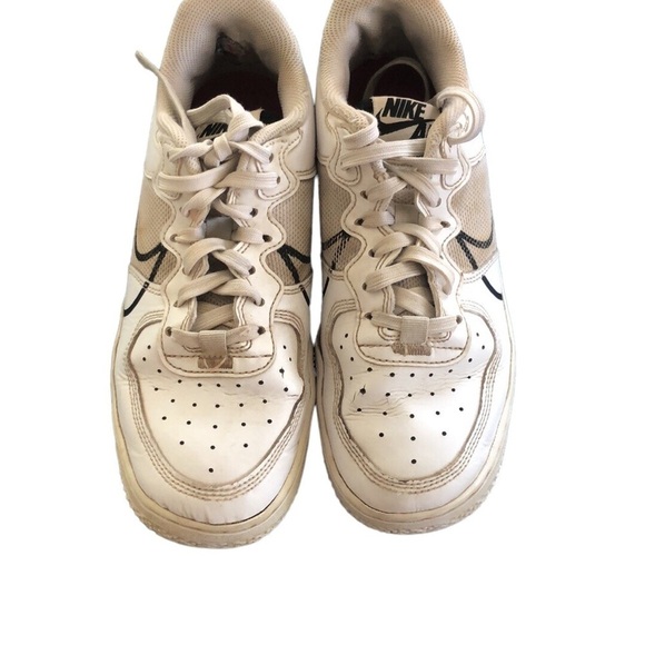 Nike Air Force 1 React D/MS/X White Black Red Sneakers CD6960-100 Size 6Y - Picture 3 of 13